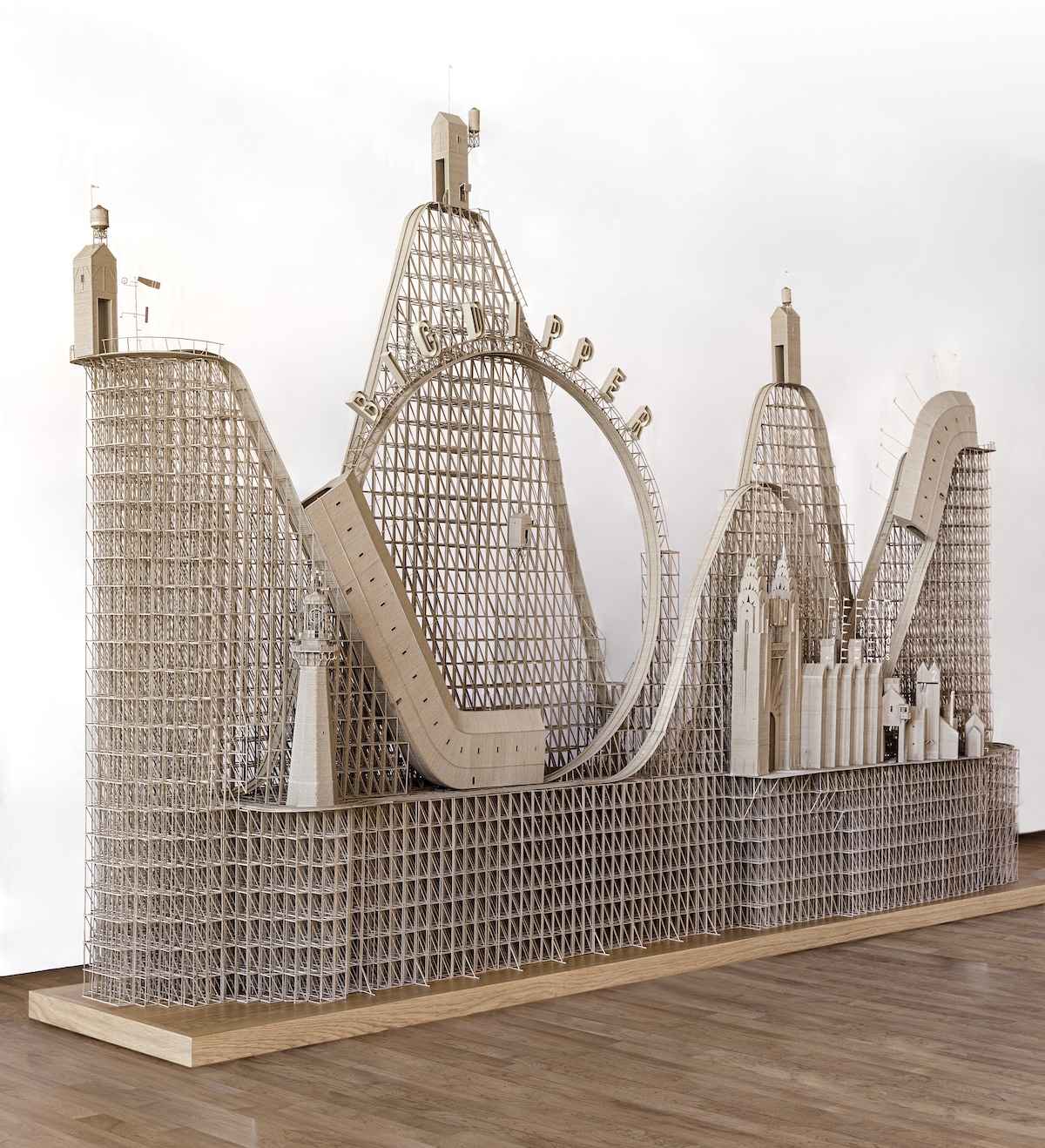 Cardboard Roller Coaster Sculpture by Daniel Agdag