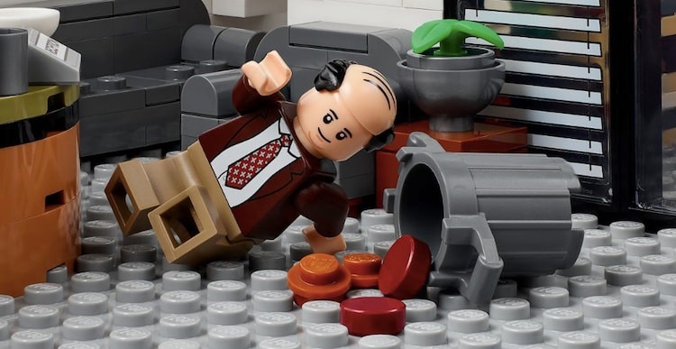 The Office Lego set Kevin spilling chili