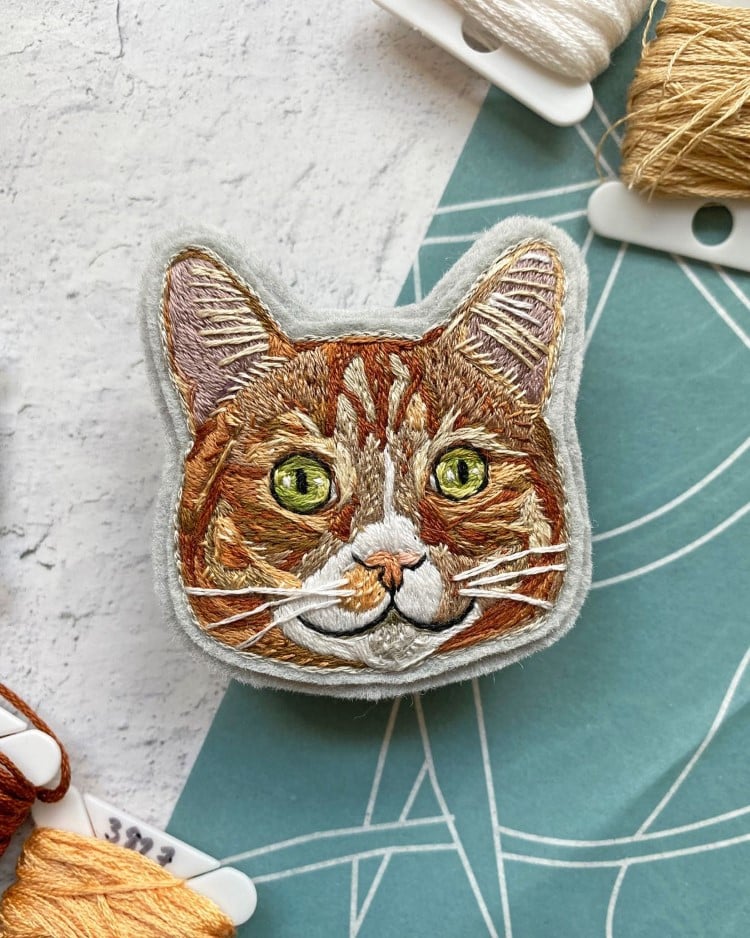 Cat Embroidered Patch by Sara Barnes