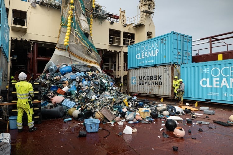Trash picked up in the Great Pacific Garbage Patch by The Ocean Cleanup