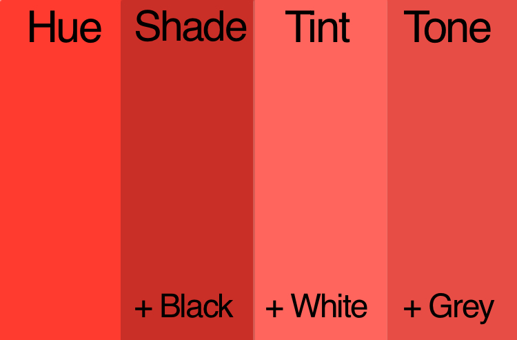 Difference Between Tint, Tone, and Shade